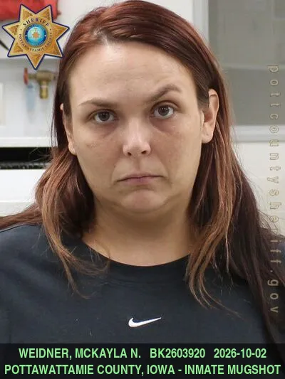 Mugshot of MCKAYLA NICOLE WEIDNER